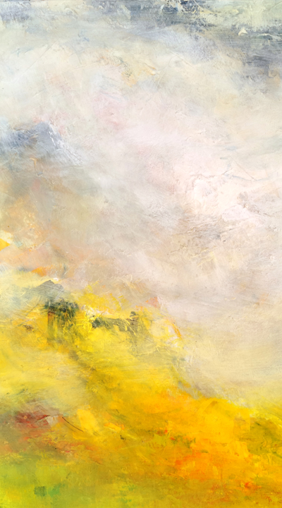 Dagmar Reiche, Bild: Erdnah und himmelsweit, Acryl auf Holz, 41x41 cm